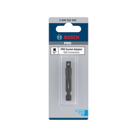 Adaptér průmyslový Bosch PRO Socket 1/4 šestihran - 1/4 čtyřhran 2608522562 - 2