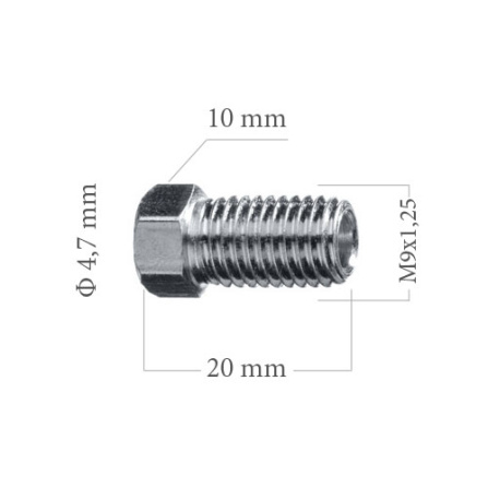 Šroubení brzdového potrubí M9x1,25 4,5 mm L20 mm 5-100-160