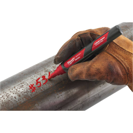 Značkovač bílý Milwaukee Liquid Paint Marker - Red 4932492143 - 3