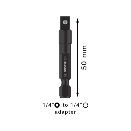 Adaptér průmyslový Bosch PRO Socket 1/4 šestihran - 1/4 čtyřhran 2608522562 - 3