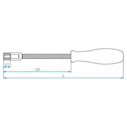 Šroubovák nástrčný pružinový 6 hran King Tony 7x300 mm 1453-07 - 2