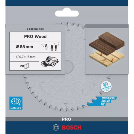 Pilový kotouč pro akumulátorové pily Standard for Wood 85x15x1,1/0,7x20T 2608837666 - 6