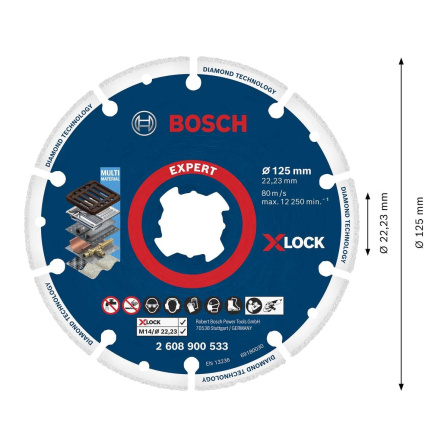 Diamantový dělící kotouč Bosch Expert X-LOCK Diamond Metal Wheel 125 mm 2608900533 - 5