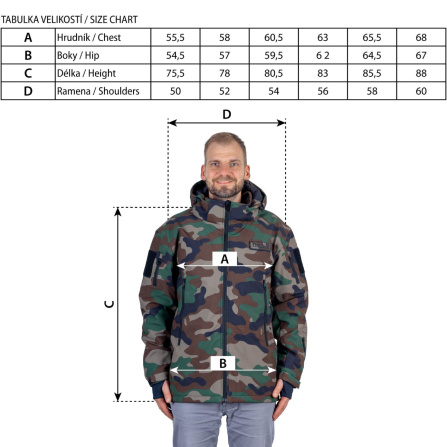 Bunda aku vyhřívaná XS CAMOUFLAGE Narex CHJ-XS SET