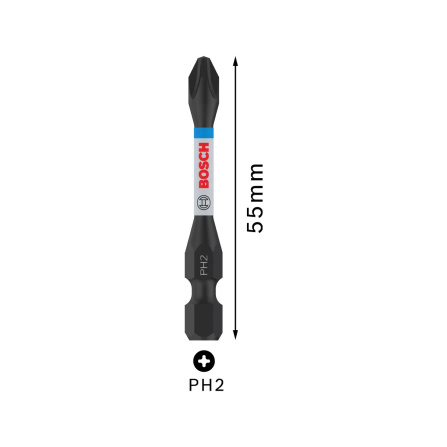 Sada křížových bitů PH Bosch PRO Impact 2 ks 55 mm 2608522329 - 4