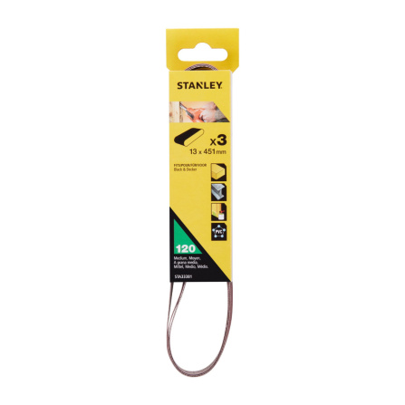 3dílná sada brusných pásů Stanley P120 13 x 351 mm STA33381-XJ - 2