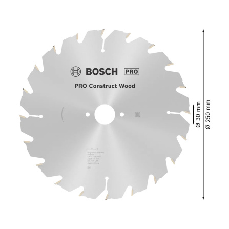 Pilový kotouč Bosch PRO Construct Wood 250 x 30 x 3,2 mm 2608641774 - 8