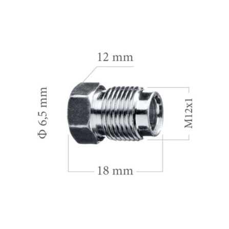 Šroubení brzdového potrubí M12x1 6,35 mm L18 mm 5-100-103 - 2 Šroubení brzdového potrubí M12x1 6,35 mm L18 mm 5-100-103 - 2