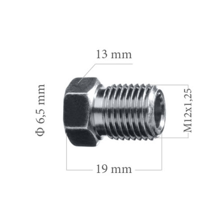 Šroubení brzdového potrubí M12x1 6,35 mm L19 mm 5-100-161