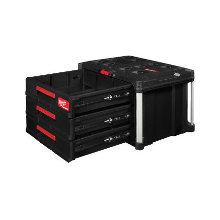Kufr na nářadí Milwaukee Packout Box se 3 zásuvkami 4932472130 - 2