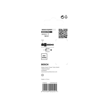 Adaptér průmyslový Bosch PRO Socket 1/4 šestihran - 1/2 čtyřhran 2608522564 - 4