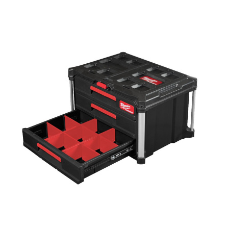 Kufr na nářadí Milwaukee Packout Box se 3 zásuvkami 4932472130 - 3