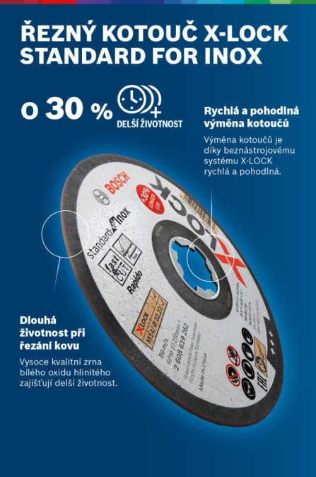 Dělicí kotouč rovný Bosch Standard for Inox - Rapido WA 60 T BF, 125 mm, 22,23 mm, 1,0 mm