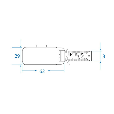 Metr svinovací mini s magnetem 5m x 19mm King Tony 79095-05M - 2 Metr svinovací mini s magnetem 5m x 19mm King Tony 79095-05M - 2