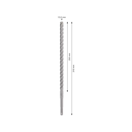 Vrták do kladiv spirálový Bosch PRO SDS-Plus-5X 12 x 250 x 310 mm 2608833810  - 4