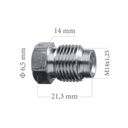 Šroubení brzdového potrubí M14x1,25 6,35 mm L21,3 mm 5-100-163