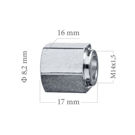 Šroubení brzdového potrubí M14x1,5 8,0 mm L17 mm 5-100-165