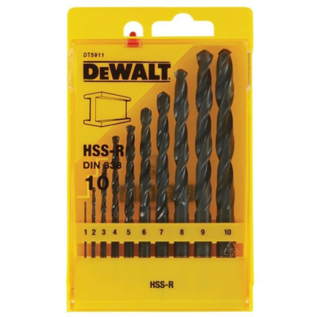 Sada vrtáků DeWalt HSS-R 1-10 mm / 10 dílů