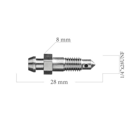 Odvzdušňovací šroub 1/4x28 UNF L=28 mm 5-300-0120X