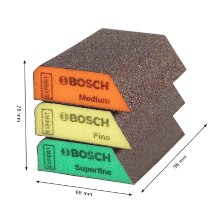 Sada brusné houby 3 ks 69x97x26 mm Bosch Expert S470 Combi M, F, SF 2608901174 - 5