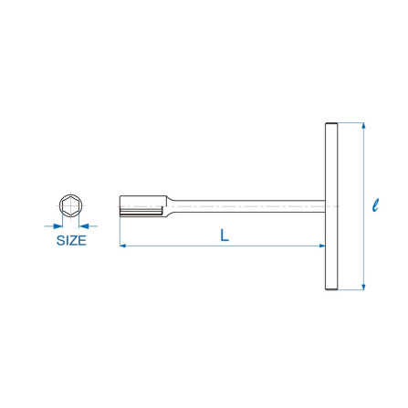 Klíč T nástrčný dlouhý 14 mm, L 200x300 mm