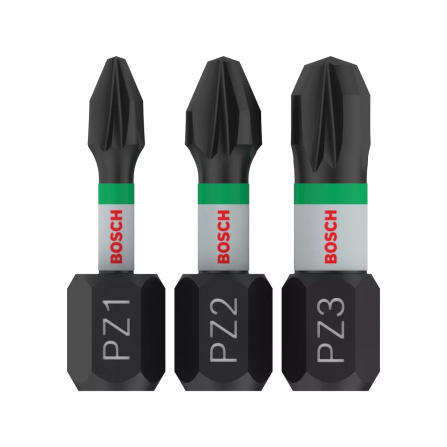 Sada křížových bitů PZ Bosch PRO Impact 3 ks 25 mm 2608522471