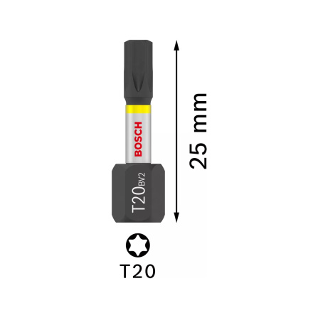 Šroubovací křížový bit Bosch PRO Impact T20 25 mm 2607002805KS - 2