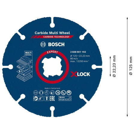 Kotouč řezný Bosch Expert Carbide Multi Wheel 125mm X-LOCK 2608901193 - 5