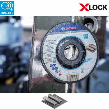 Kotouč hrubovací profilovaný Bosch PRO Metal X-LOCK 125×6×22,23 A 30 TBF 2608619259 - 2 Kotouč hrubovací profilovaný Bosch PRO Metal X-LOCK 125×6×22,23 A 30 TBF 2608619259 - 2
