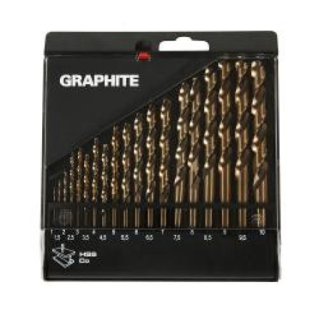 Sada vrtáků Graphite HSSCo5 1-10 mm / 19 dílů