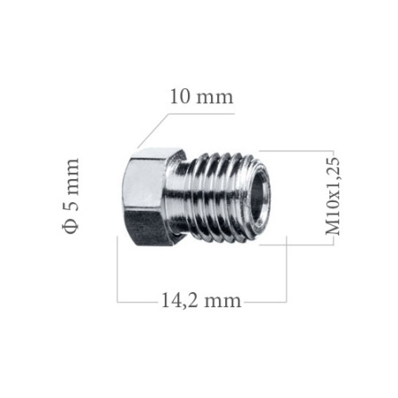 Šroubení brzdového potrubí M10x1,25 4,75 mm L18 mm 5-100-113