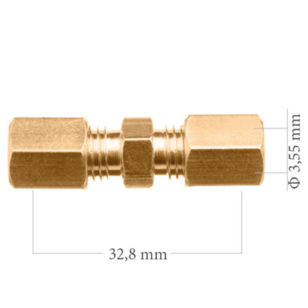 Spojka měděných brzdových trubek 3,5 mm 5-600-151 - 2 Spojka měděných brzdových trubek 3,5 mm 5-600-151 - 2