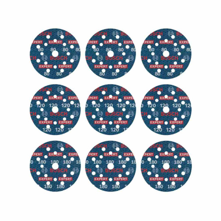 Sada brusných kotoučů Bosch Expert O780 s fólií 9 ks 125 mm 2608902407
