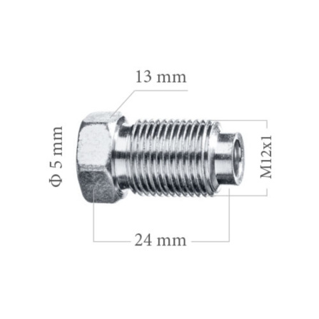 5-100-104X Šroubení 104X pro brzdovou trubku, M12x1/4,75/L24 mm-2 5-100-104X Šroubení 104X pro brzdovou trubku, M12x1/4,75/L24 mm-2