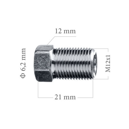 Šroubení brzdového potrubí M12x1 6,00 mm L21 mm 5-100-119