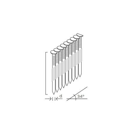 Hřebíky konvexní 2,8x63 mm Bostitch PT28R63 - 2