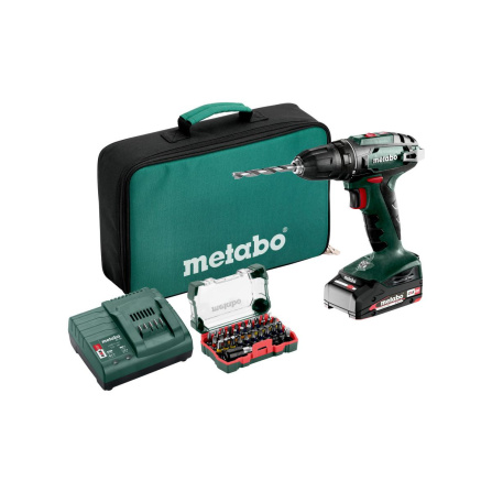 Aku vrtací šroubovák Metabo BS 18 2.0 Ah set s příslušenstvím 602207580
